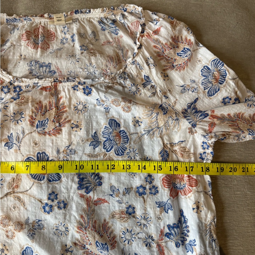 ANA A New Approach M Floral Peasant Blouse Women’s Medium Boho Cottagecore Top - Picture 8 of 9